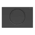 Pulsador serie Geberit Sigma10 para descarga interrumpible: negro mate lacado, revestimiento fácil de limpiar, negro